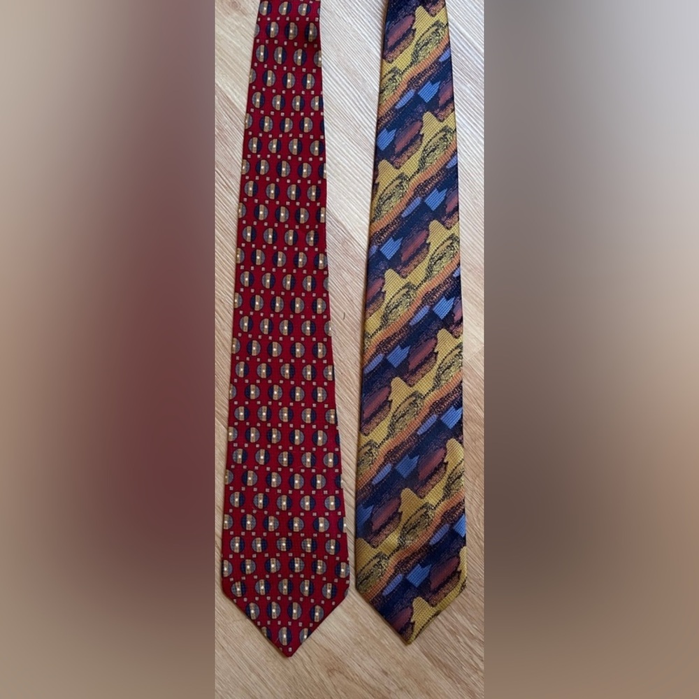 Bundle lot of 2 men’s ties silk colorful Liberty of London S&W